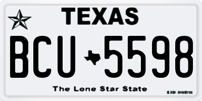 TX license plate BCU5598