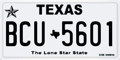 TX license plate BCU5601