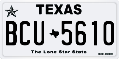 TX license plate BCU5610