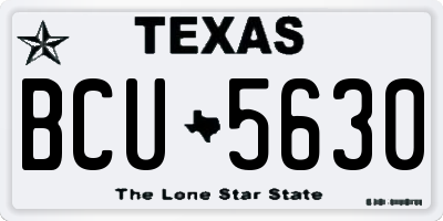 TX license plate BCU5630