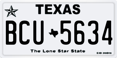 TX license plate BCU5634