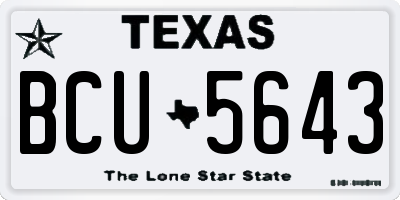 TX license plate BCU5643