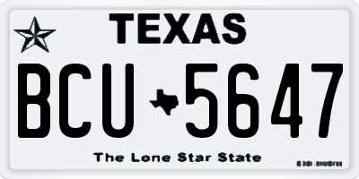 TX license plate BCU5647