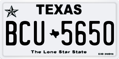 TX license plate BCU5650