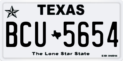 TX license plate BCU5654