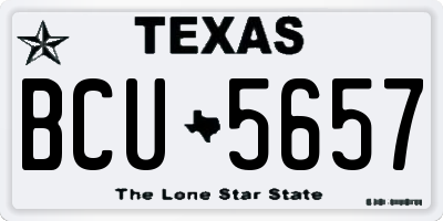 TX license plate BCU5657