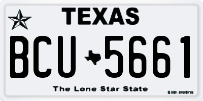 TX license plate BCU5661