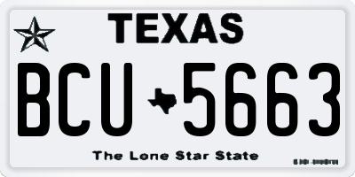 TX license plate BCU5663