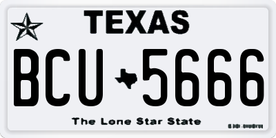 TX license plate BCU5666