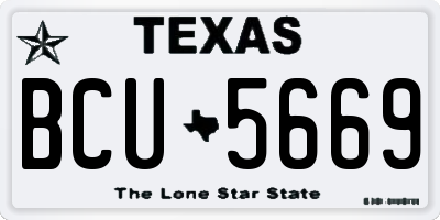 TX license plate BCU5669