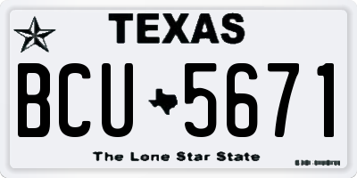TX license plate BCU5671