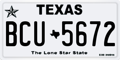TX license plate BCU5672