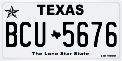 TX license plate BCU5676