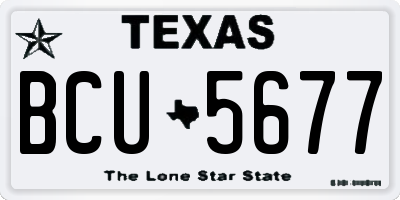 TX license plate BCU5677