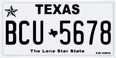 TX license plate BCU5678