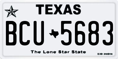 TX license plate BCU5683