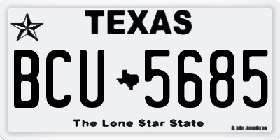 TX license plate BCU5685