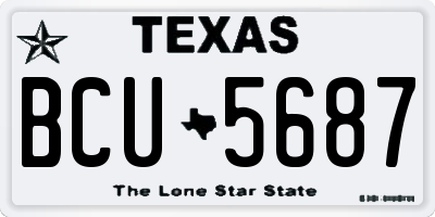 TX license plate BCU5687