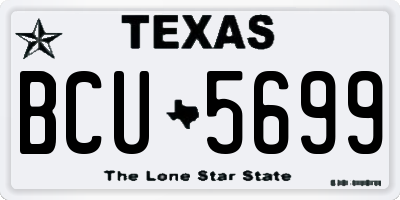 TX license plate BCU5699