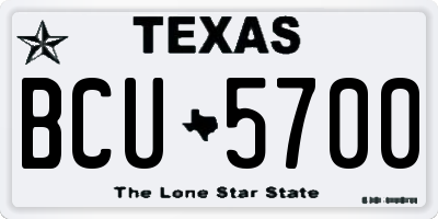 TX license plate BCU5700