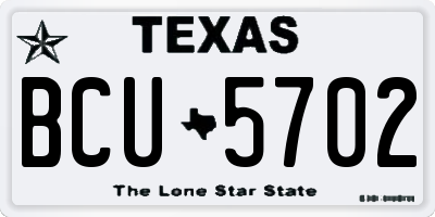 TX license plate BCU5702