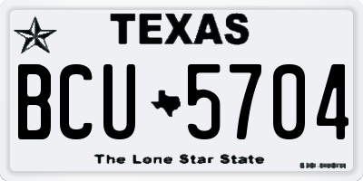 TX license plate BCU5704