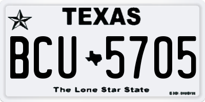 TX license plate BCU5705