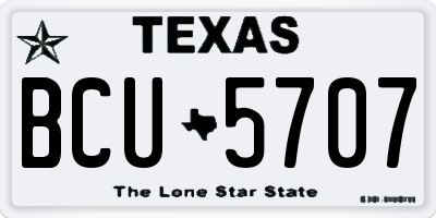 TX license plate BCU5707