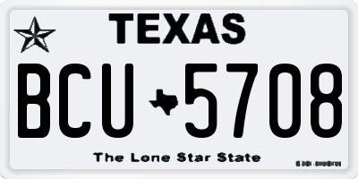 TX license plate BCU5708