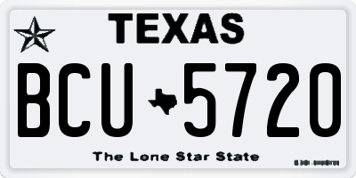 TX license plate BCU5720