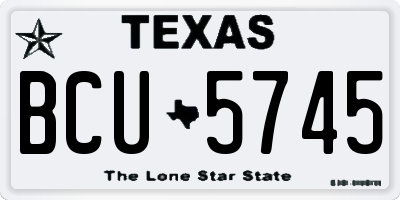 TX license plate BCU5745