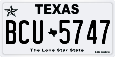 TX license plate BCU5747