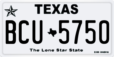 TX license plate BCU5750