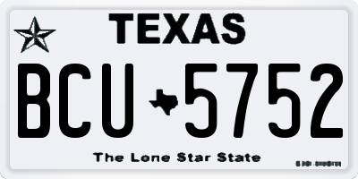 TX license plate BCU5752