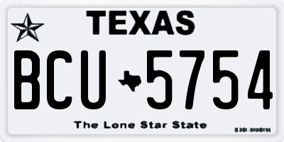 TX license plate BCU5754