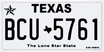 TX license plate BCU5761