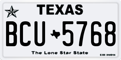 TX license plate BCU5768