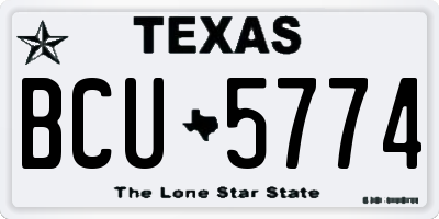 TX license plate BCU5774