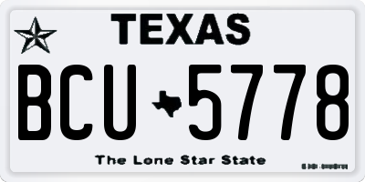 TX license plate BCU5778