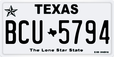 TX license plate BCU5794