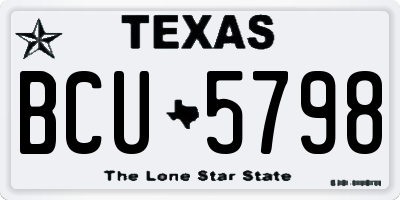 TX license plate BCU5798