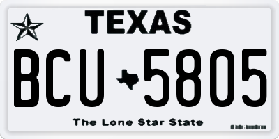 TX license plate BCU5805