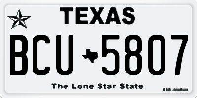 TX license plate BCU5807