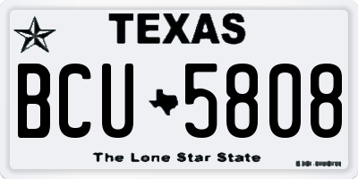 TX license plate BCU5808