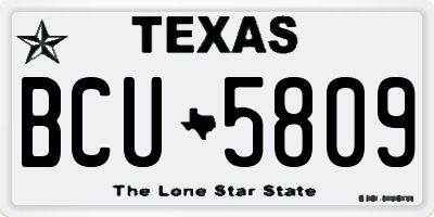 TX license plate BCU5809