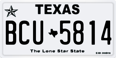 TX license plate BCU5814