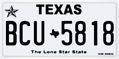 TX license plate BCU5818