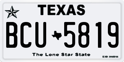 TX license plate BCU5819