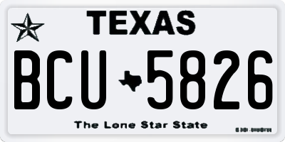 TX license plate BCU5826