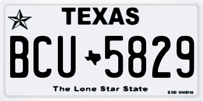 TX license plate BCU5829